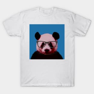 Geeky Nerd Panda in Blue Background - Print / Home Decor / Wall Art / Poster / Gift / Birthday / Panda Lover Gift / Animal print T-Shirt